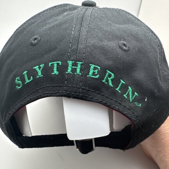 Harry Potter Slytherin Hat Strapback Black Green Snake Servant Logo Adult - Picture 3 of 5